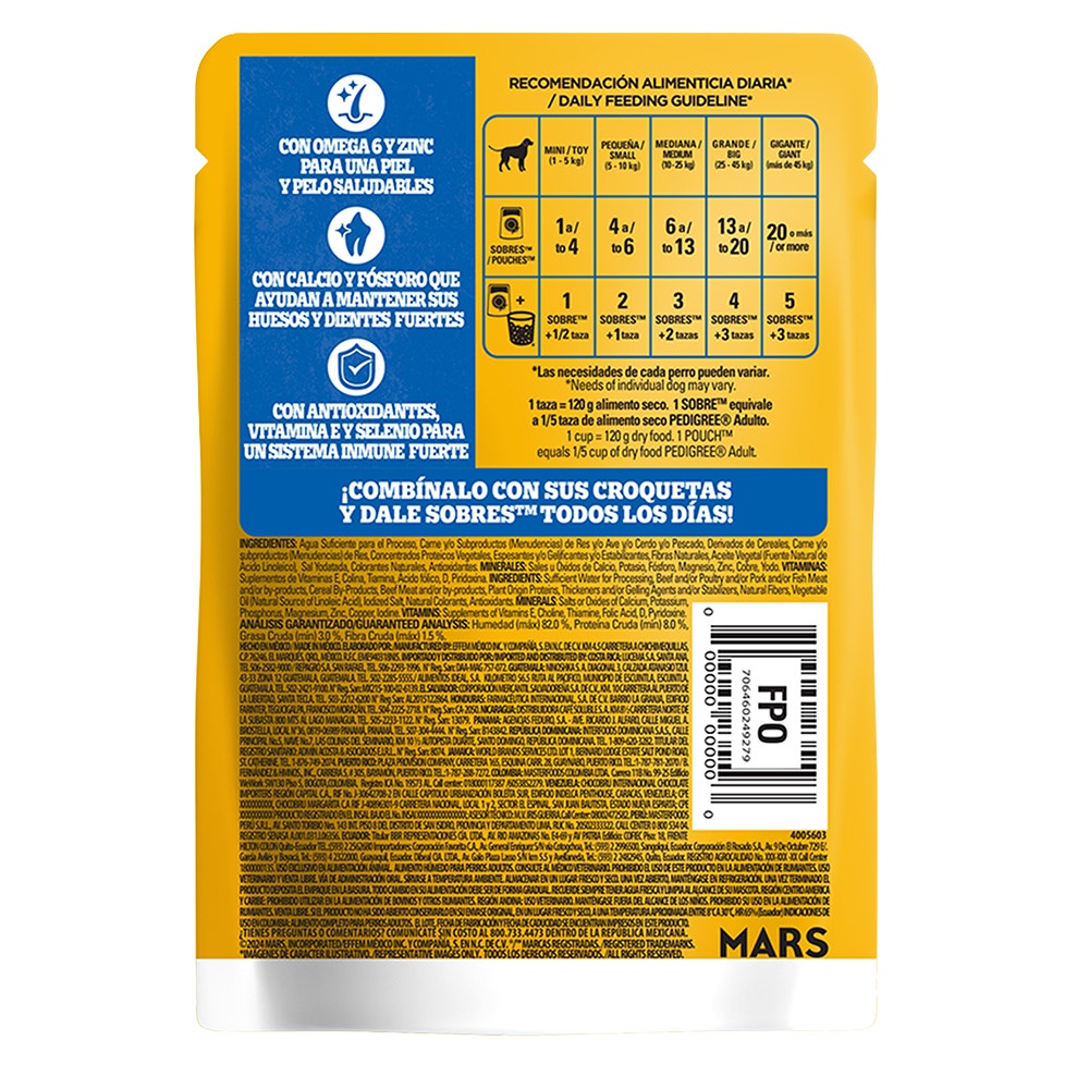 PEDIGREE® SOBRES™ Adulto en Filetes Con Res