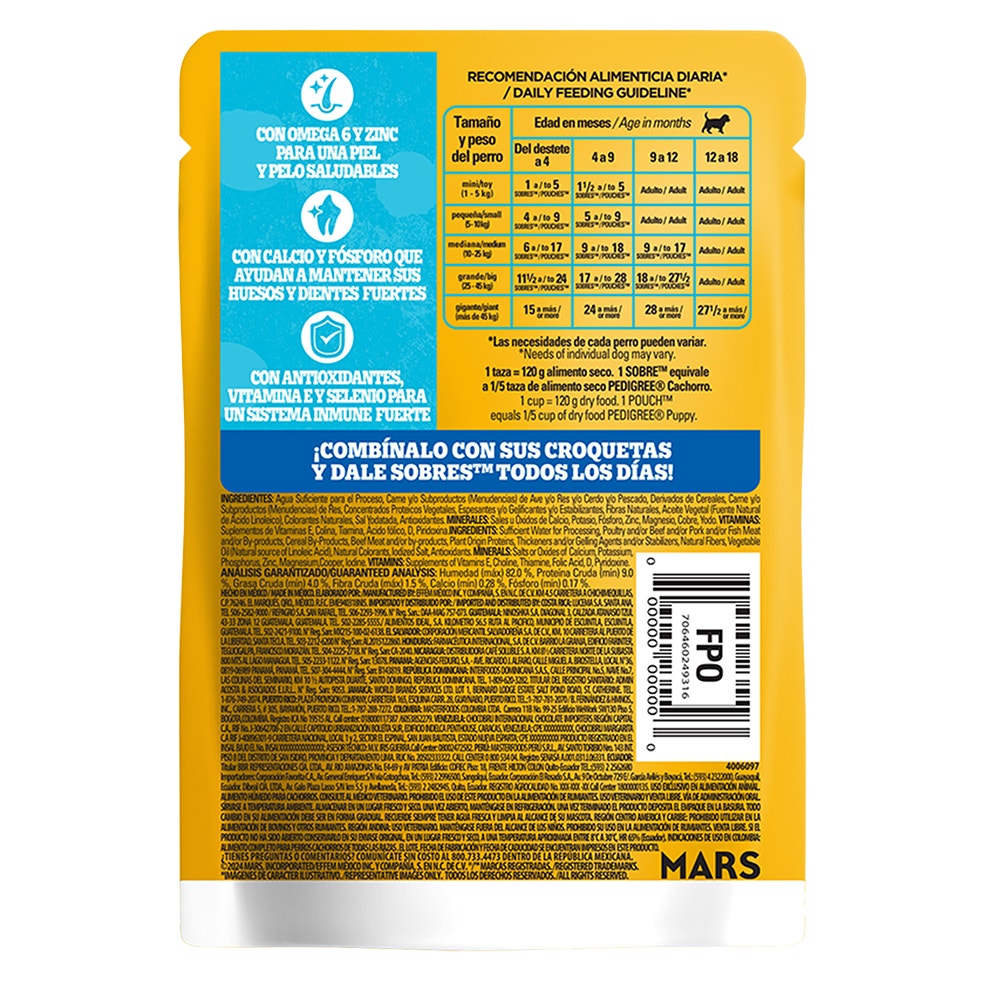 PEDIGREE® SOBRES™ Cachorro en Filetes Con Res