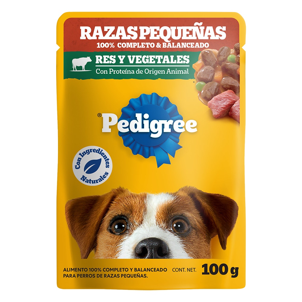 PEDIGREE® SOBRES™ Adulto Razas Pequeñas en Filetes Con Res Y Vegetales