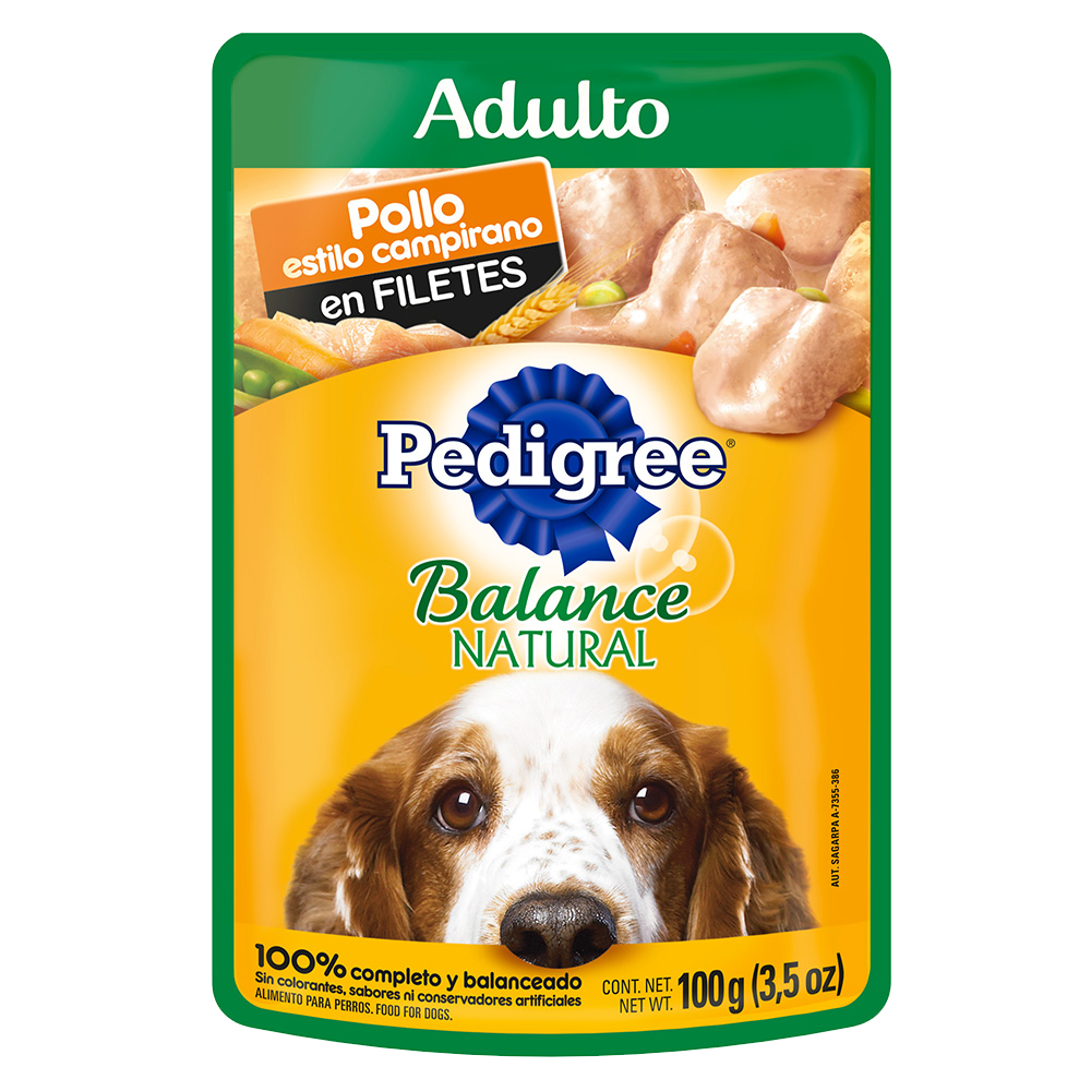 PEDIGREE® Balance Natural SOBRES™ Adulto en Filetes Con Pollo Y Vegetales