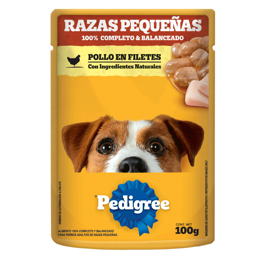 PEDIGREE® SOBRES™ Adulto Razas Pequeñas en Filetes Con Pollo