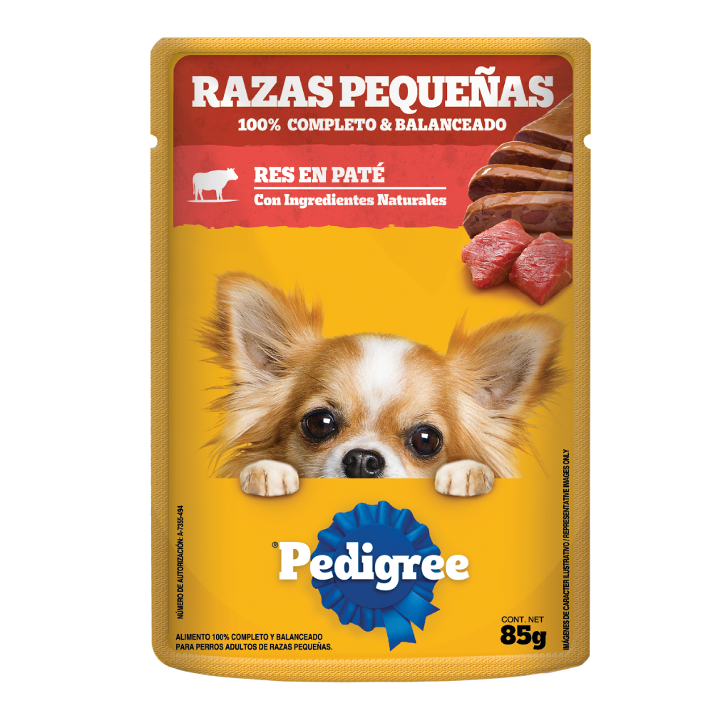 PEDIGREE® SOBRES™ Adulto Razas Pequeñas en Pate Con Res