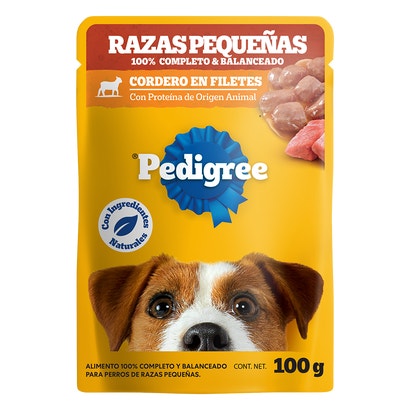 PEDIGREE® SOBRES™ Adulto Razas Pequeñas en Filetes Con Cordero